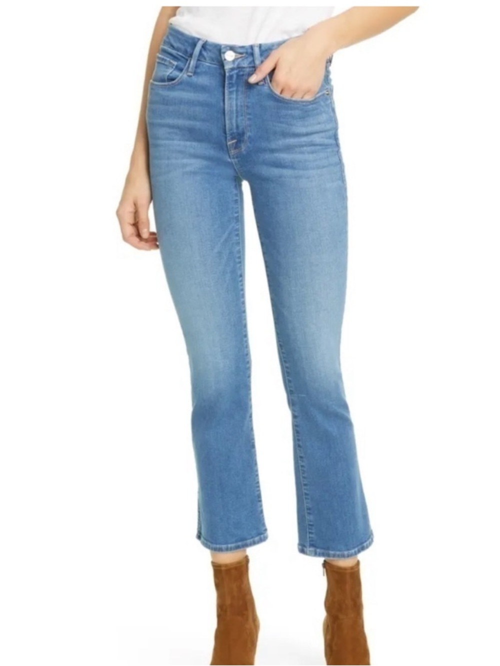 NWT Frame Denim Le Crop Mini Boot Jeans With Stretch Size 26 Retail $250